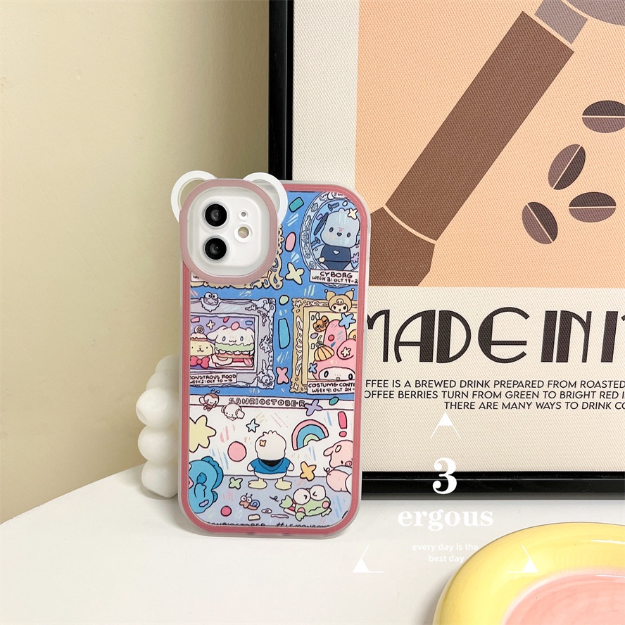 Ốp Điện Thoại Mềm In Hình Gấu Hoạt Hình Dễ Thương Cho IPhone 14 13 12 11 Pro Max SE2020 X XR Xs Max 7 8 6 6s Plus