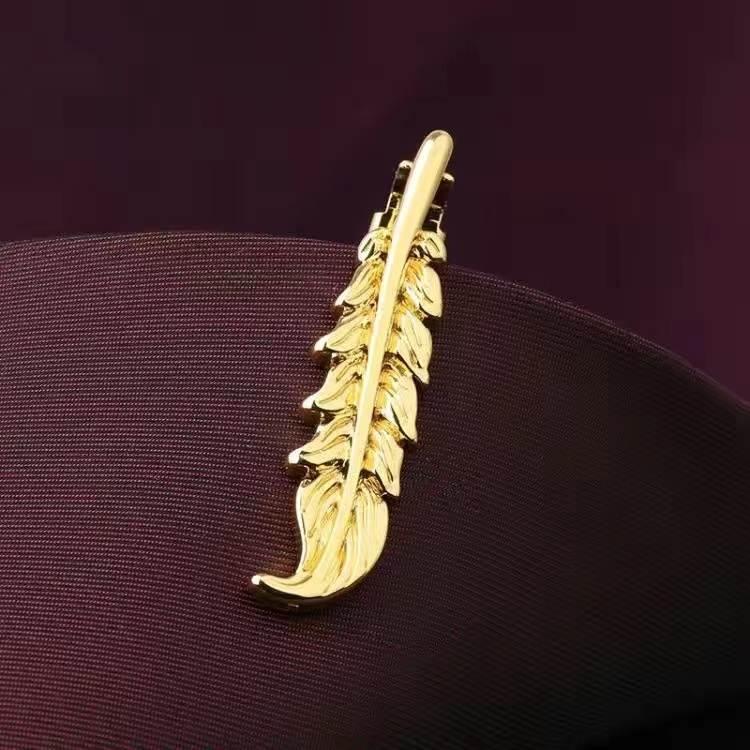 Kẹp Cà Vạt Họa Tiết Kẻ Sọc Màu Đen / Bạc Thời Trang Công Sở Cho Nam