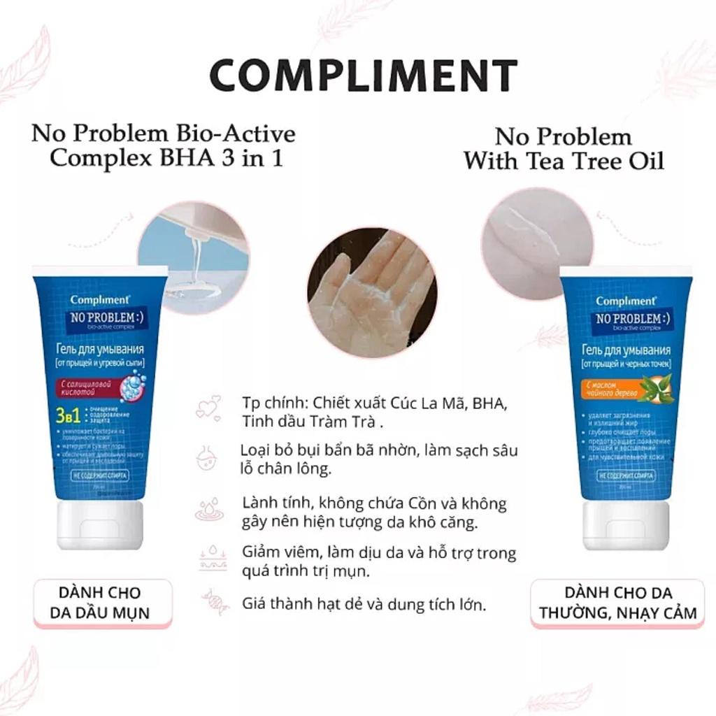 Sữa rửa mặt BHA Compliment No Problem làm sạch sâu, giảm mụn 200ml - Thi Vũ