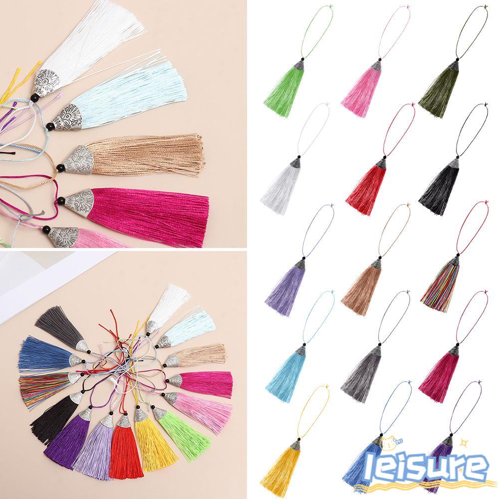 ♫DAPHNE♫ Colorful Phone Case Pendant Hanging Decorations Jewelry DIY Silk Tassel Accessories Home Decor Crafts Earrings Making Tassel with Caps/Multicolor