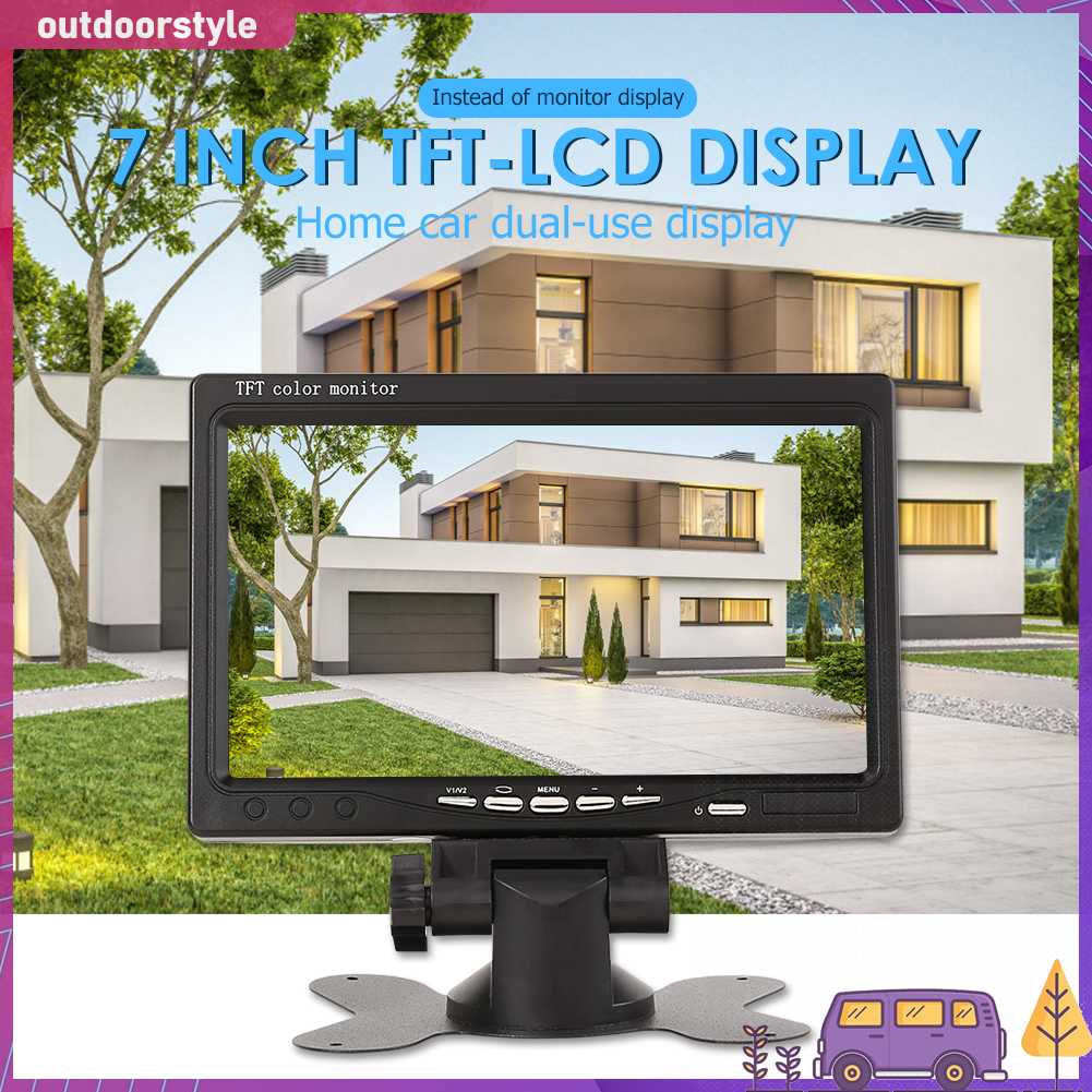 Màn Hình Tft Lcd 7 Inch Gắn Kính Chiếu Hậu Xe Hơi