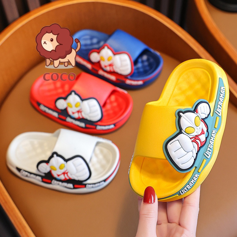 Dép Đi Trong Nhà Đế Dày Chống Trượt In Hình Ultraman Dành Cho Bé Trai