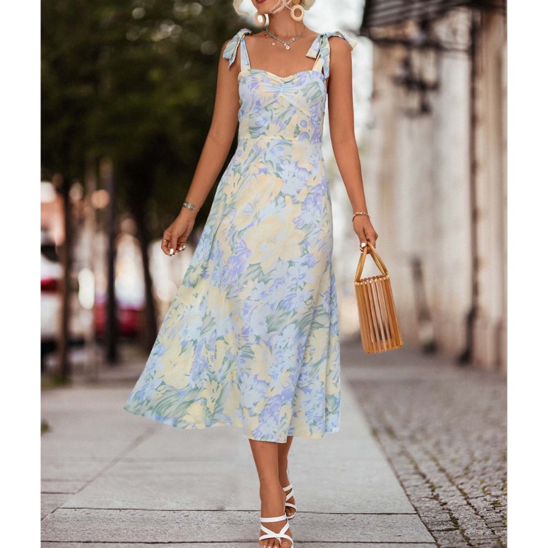 Đầm Quây Ngực Không Tay In Hoa Thời Trang Mùa Hè 2023 Dành Cho Nữ