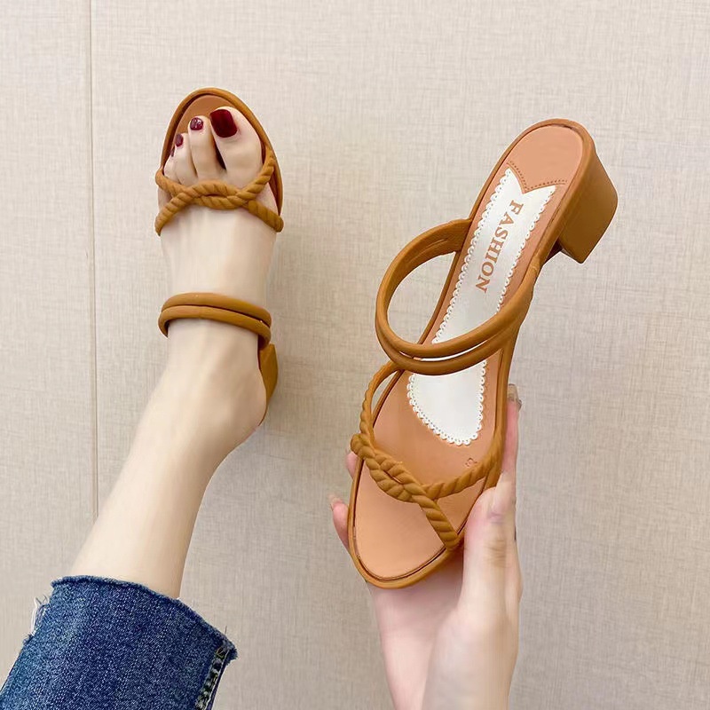 Xăng đan Cao Gót Chống Thấm Nước Thời Trang Mùa Hè Phong Cách Hàn Quốc Dành Cho Nữ