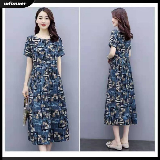 Đầm Tay Ngắn Dáng Rộng Họa Tiết Chấm Bi Kiểu Cổ Điển Thời Trang Mùa Hè Cho Bạn Gái