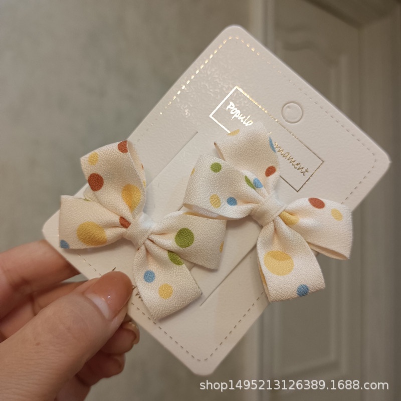 Set 2 kẹp tóc nơ cho bé gái phong cách Hàn Quốc đáng yêu cho bé gái
