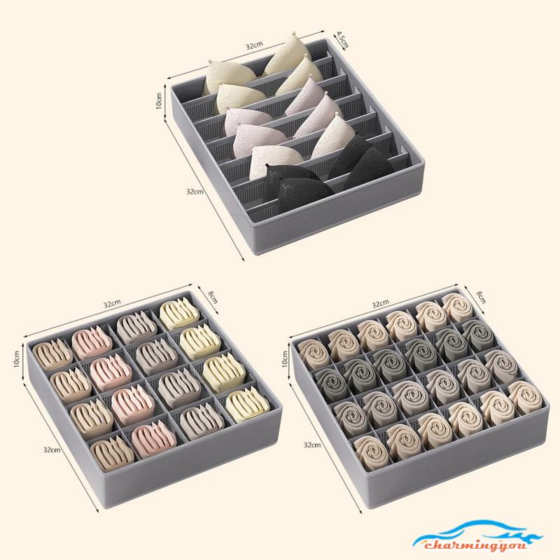 hộp vải đựng bảo quản đồ lót, khay đựng quần áo tất vớ vải không dệt tiết kiệm diện tích 6, 7,11, 24 ngăn