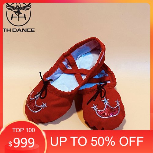 🔶 Giày múa Ballet cho bé yêu | Giày múa thêu vương miện