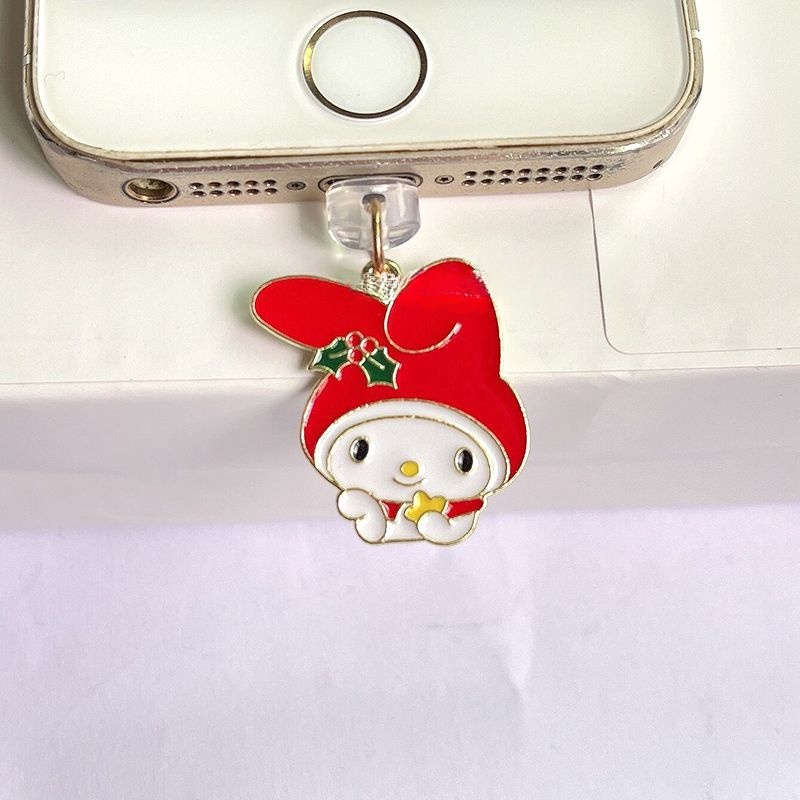 Nút Cắm Chống Bụi Cho Lỗ Cắm Điện Thoại Di Động diy Hình Mèo Melody Kuromi Cinnamon Dog KT Kitty