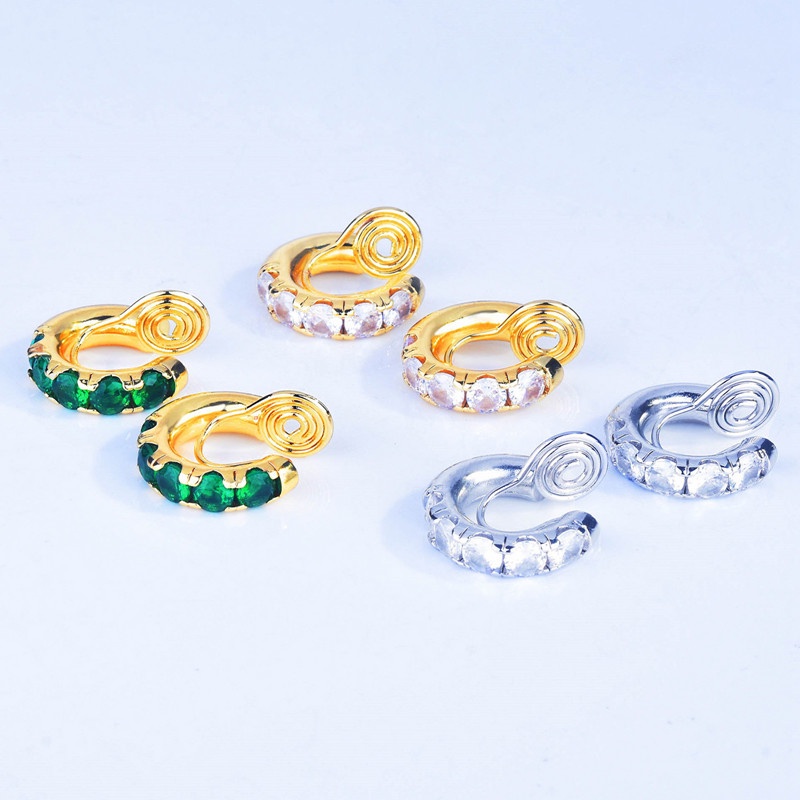 Khuyên Tai Tròn Đính Đá Zircon Sang Trọng