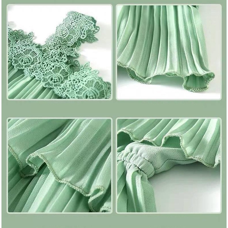 Đầm Công Chúa 110-160cm Hở Vai Chất Liệu Chiffon Cho Bé Gái 3-14 Tuổi