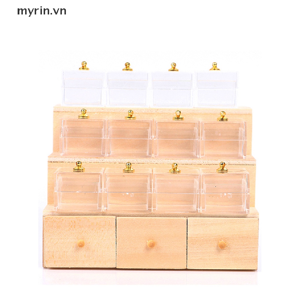 1 Set Mô Hình Tủ Trưng Bày Kẹo / Rau Củ Trang Trí Nhà Búp Bê 1: 12