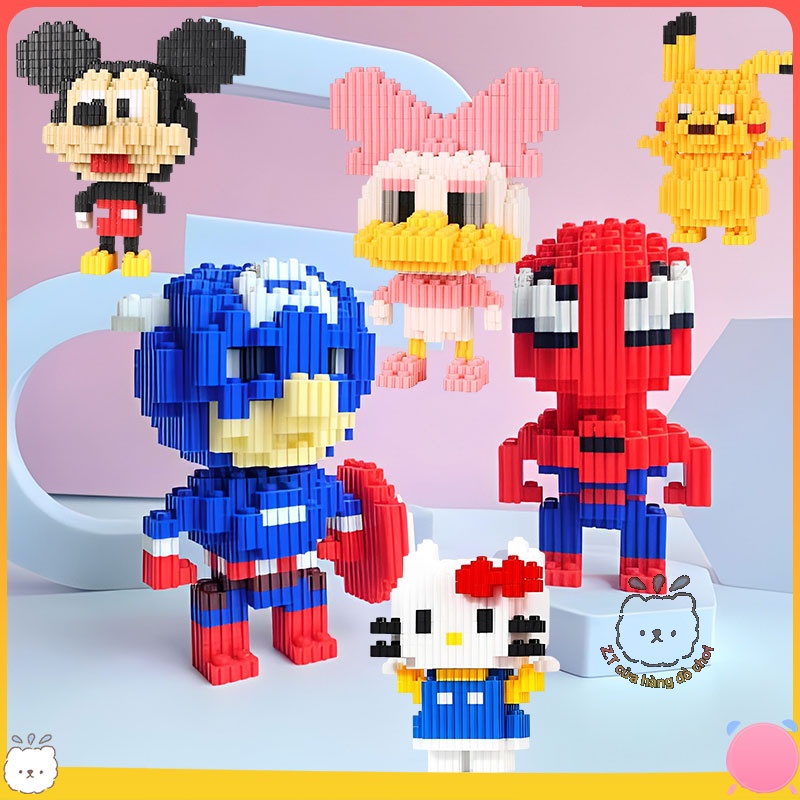 Mô Hình Đồ Chơi Lắp Ráp Lego Mini Hiệu ứng 3D hoạt hình model kit khối xây dựng đồ chơi xếp hình