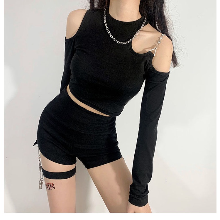 Áo Thun Nữ Ngắn Tay Khoét Lỗ Thời Trang