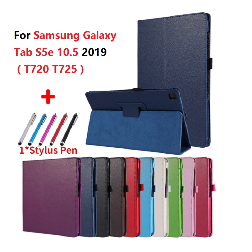 Bao Da PU Máy Tính Bảng Kiêm Giá Đỡ + Bút Cho Samsung Galaxy Tab S5e S5 e 10.5 '' SM-t720 S5e t720 T725 2019 SM-T725
