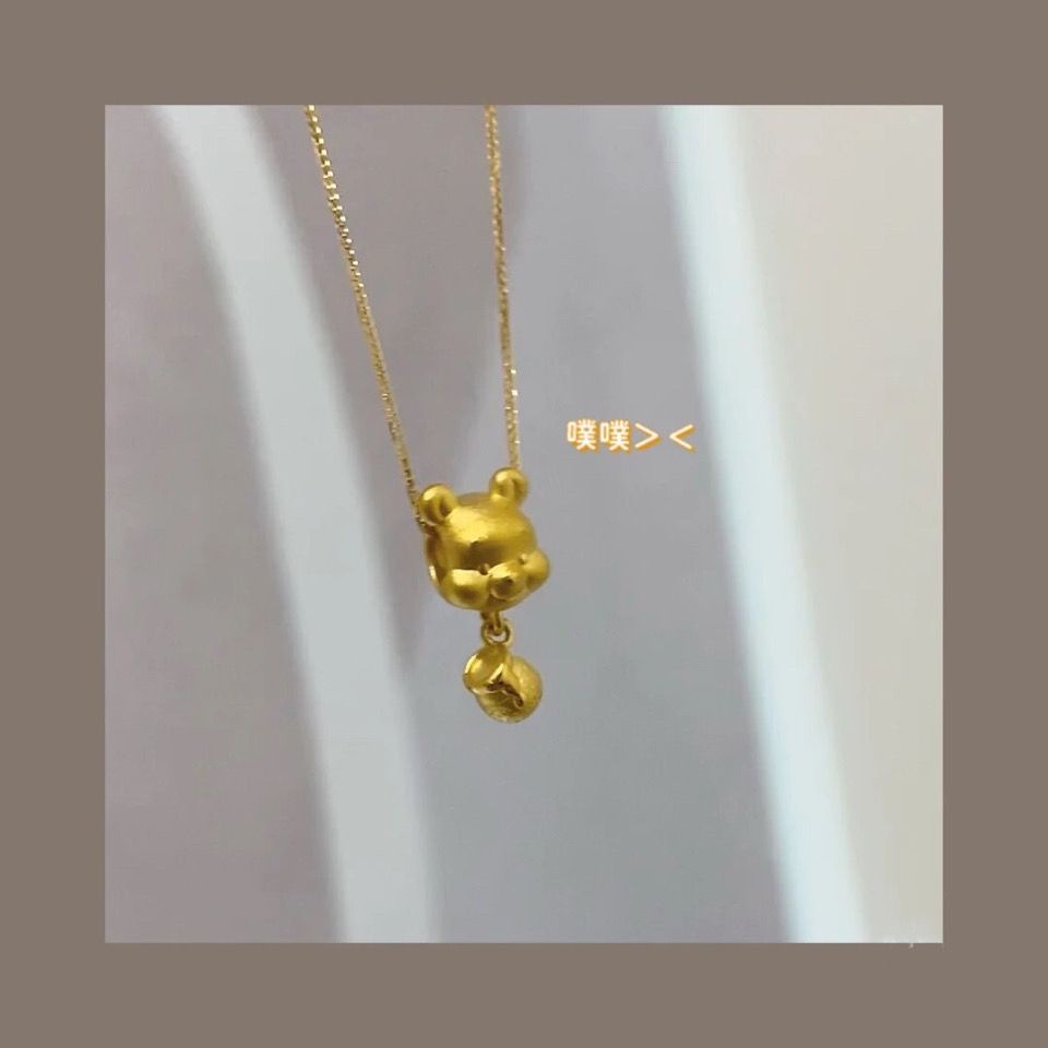 Vòng cổ Bạc 925 Mặt Hình Winnie the Pooh Không Phai Màu