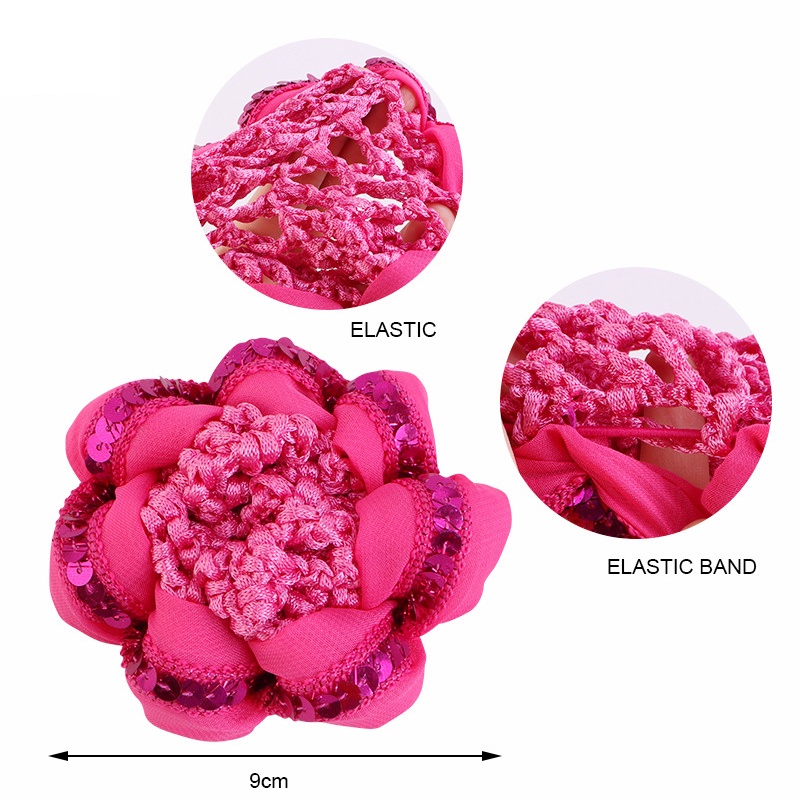 Lưới Búi Tóc Đính Kim Sa Lấp Lánh Màu Trơn Đơn Giản Thời Trang Cho Nữ