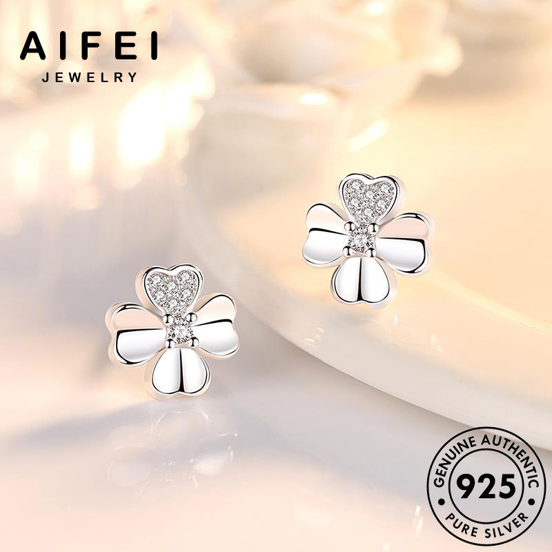 AIFEI JEWELRY trang ba thật hàn tai kiện thời yêu moissanite cương sức trang bông kim thời nữ bạc cỏ xỏ phụ nguyên quốc vành hình 925 tròn tình khuyên tua lá Thời bản E93