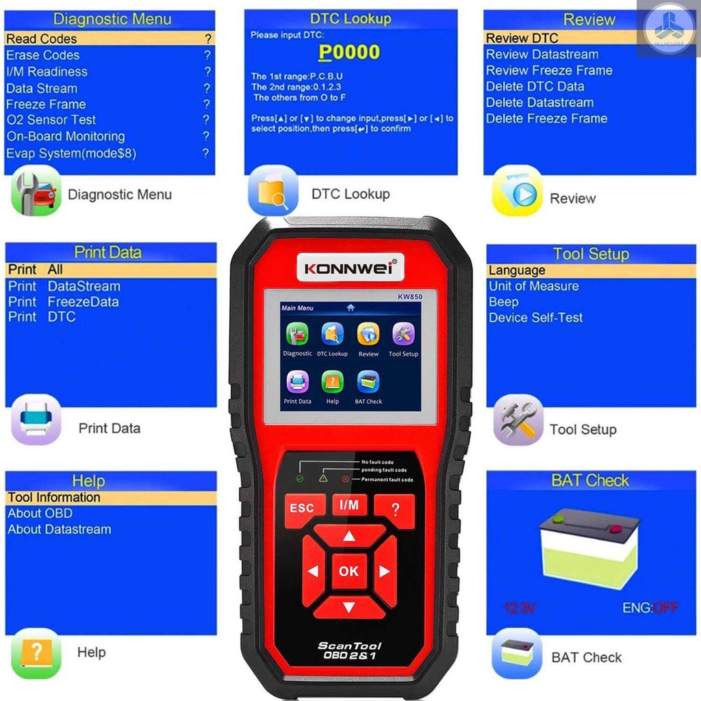 Thiết Bị Kiểm Tra Động Cơ Xe Hơi KONNWEI KW850 OBDII KW850 OBDII 1996 MOTO2.29