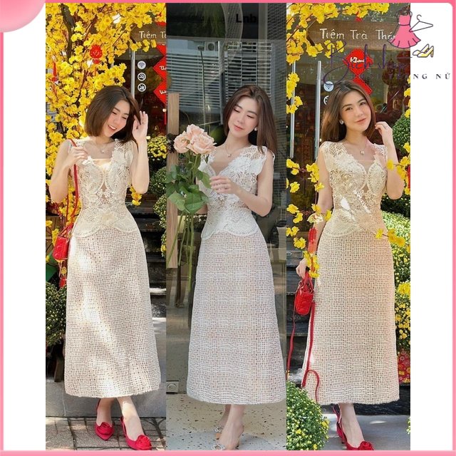 Đầm ren hàng thiết kế , nhẹ nhàng. Váy thiết kế tinh tế tạo nên sự sang trọng thanh lịch