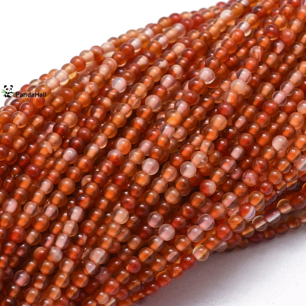 1 Chuỗi Hạt Carnelian Carnelian Tròn 2mm: 0.5mm Khoảng 195 Cái / strand 15.35 inch (39cm)