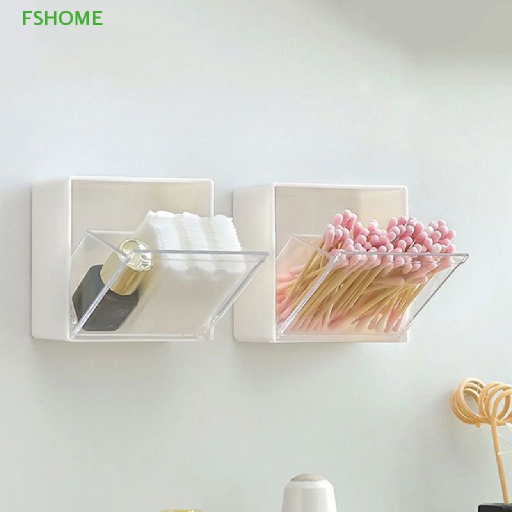 Hộp Nhựa Đựng Tăm Bông Gắn Tường Tiện Lợi Mới