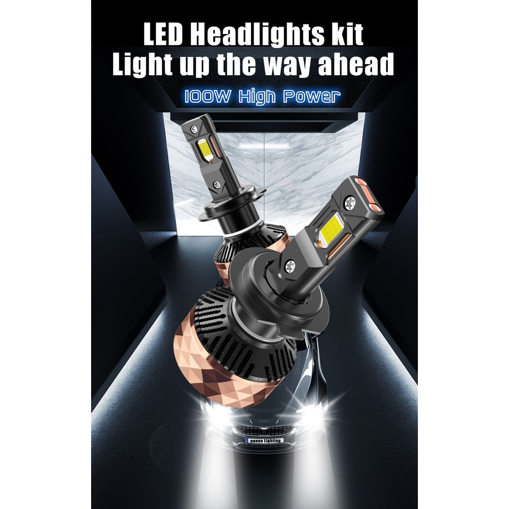 Đèn Pha LED 4575 chip 200W 60000Lm H7 H4 H11 H1 H8 H9 HB3 HB4 HIR2 9005 9006 H7 H4 Chuyên Dụng Cho Xe Hơi