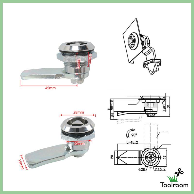 Ổ Khóa Ngăn Kéo Tủ Hình Tam Giác Dễ Lắp Đặt Cho RV Hộp Thư
