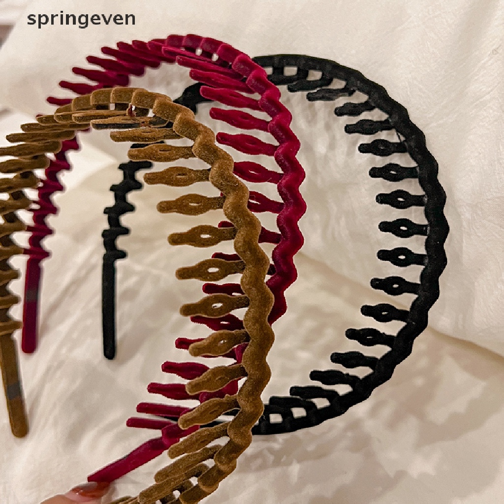 Băng Đô Cài Tóc Răng Lược Màu Trơn Chống Trượt Thời Trang Cho Nữ