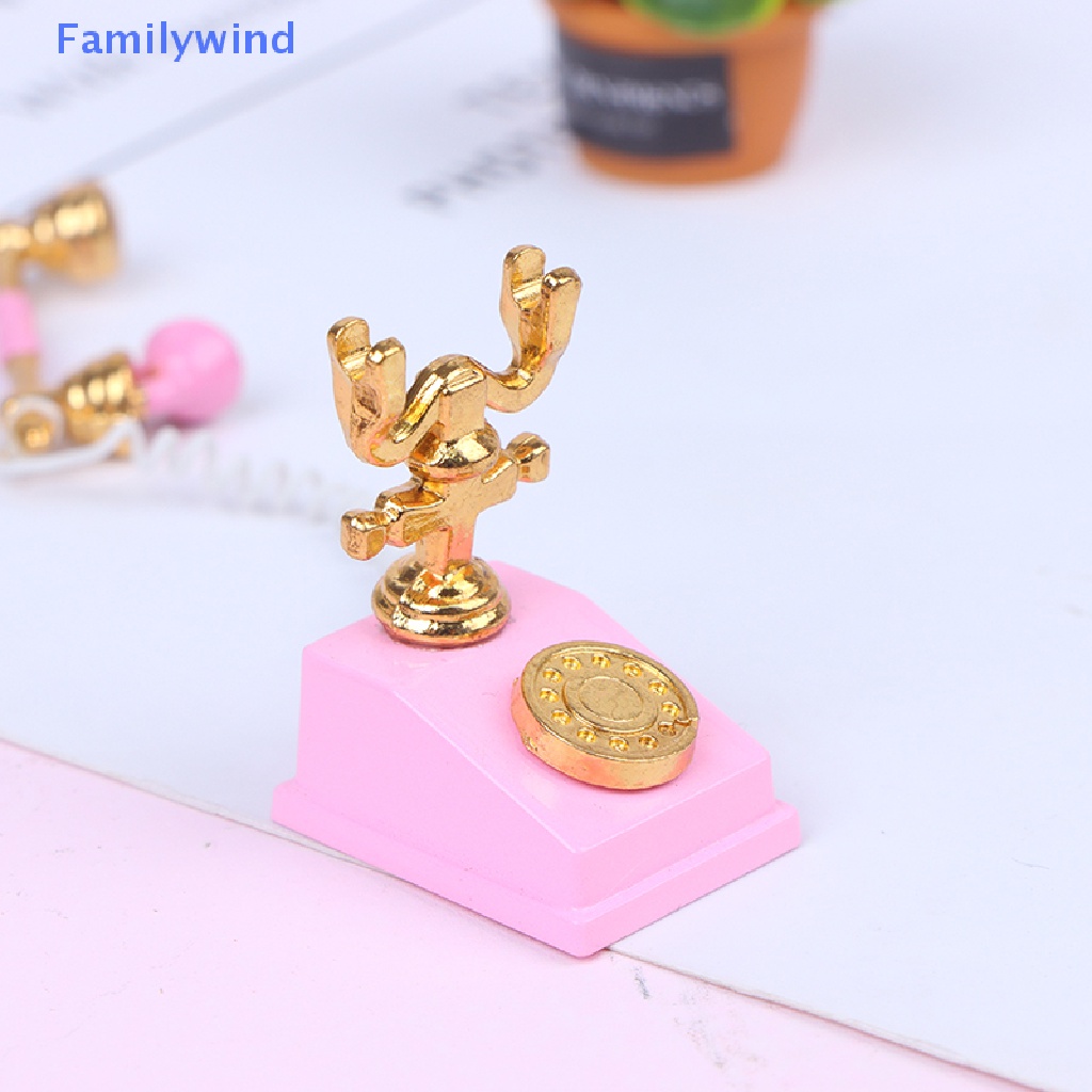 Điện Thoại Cổ Điển Mini Bằng Hợp Kim Tỉ Lệ 1 / 12 Trang Trí Nhà Búp Bê