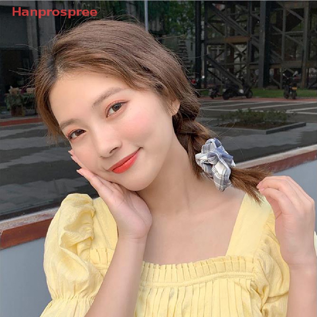 Dây Buộc Tóc Co Giãn Họa Tiết Kẻ Sọc Phong Cách Hàn Quốc