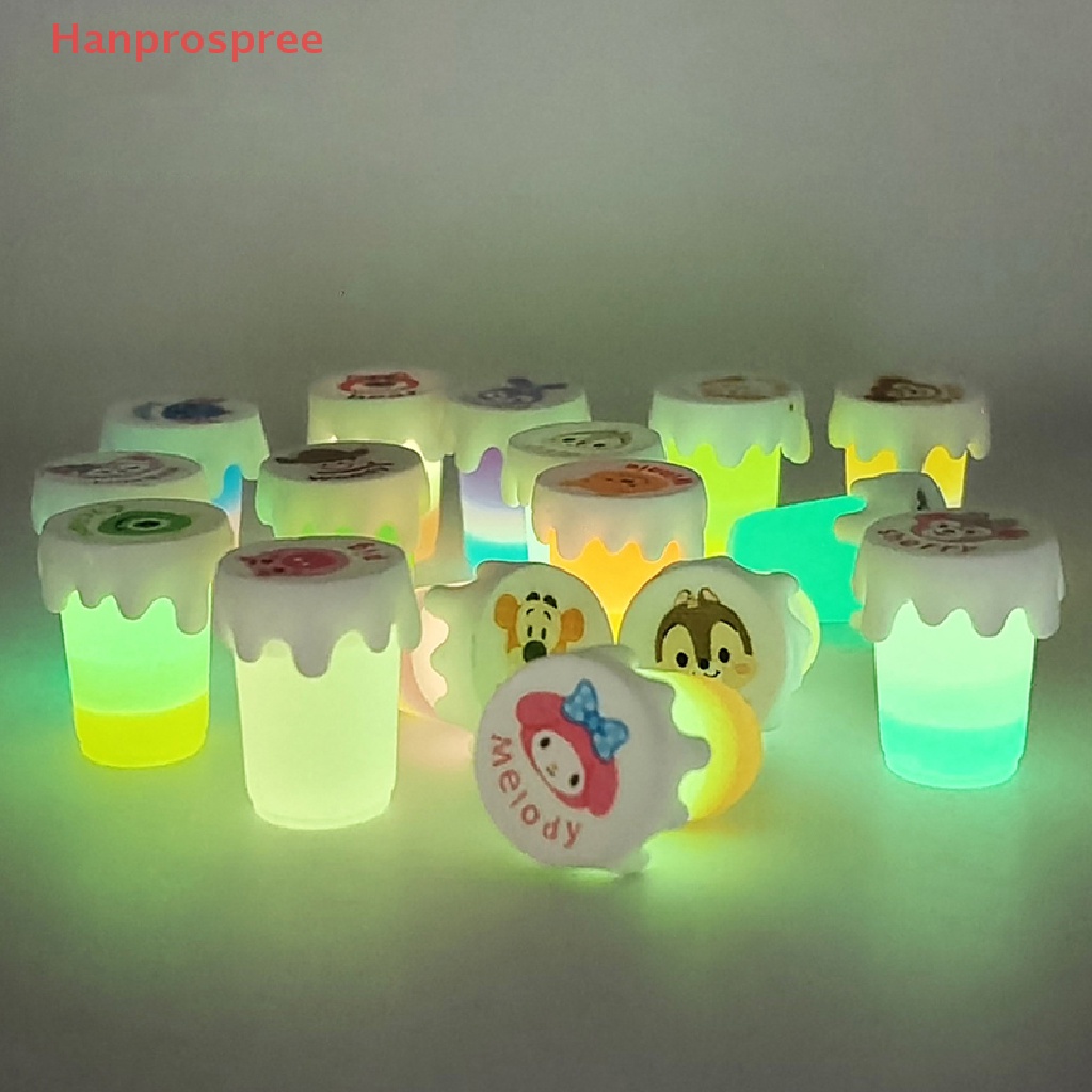 Bộ 2 Cốc Kem Mini Dạ Quang In Hình Hoạt Hình Cho Nhà Búp Bê