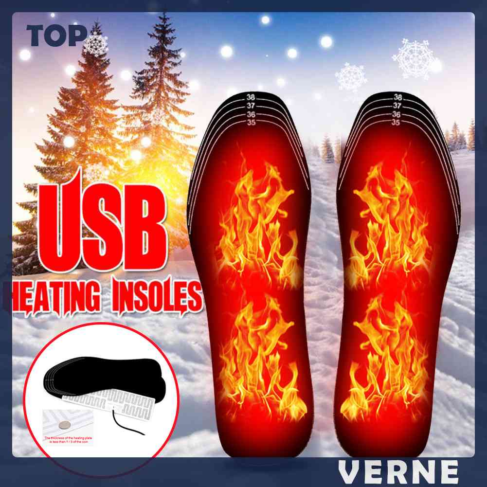 Bộ 2 Đế Lót Giày Giữ Ấm Chân Chạy Điện USB Tiện Dụng