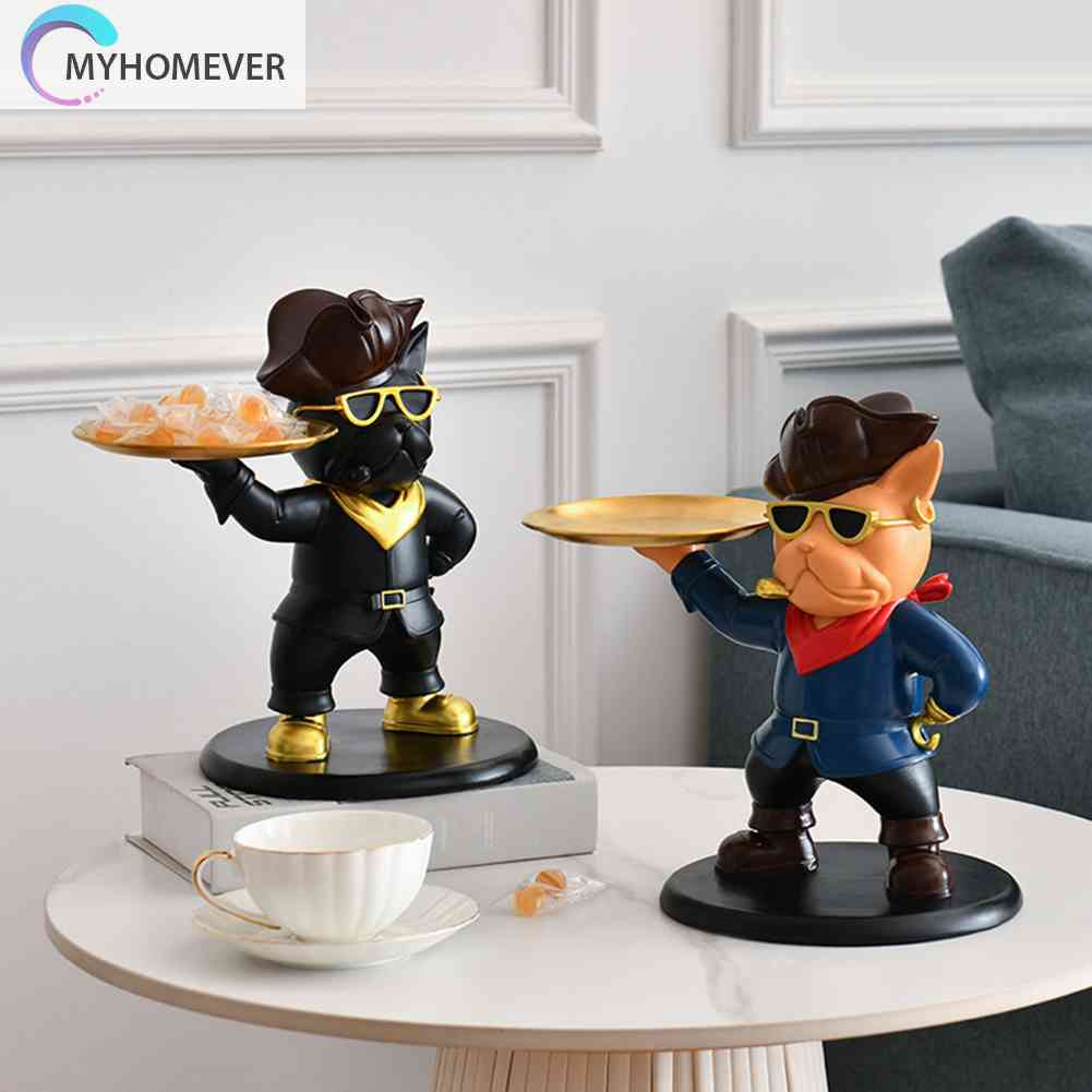 Giá Đỡ Chìa Khóa Hình Chó Bull Nghệ Thuật Bằng Nhựa Resin Trang Trí Phòng Khách