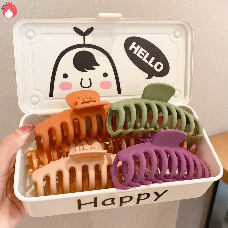 Kẹp Càng Cua / Cá Mập Bằng Acrylic Nhám Màu Trơn Thời Trang Hàn Quốc Thanh Lịch Cho Nữ