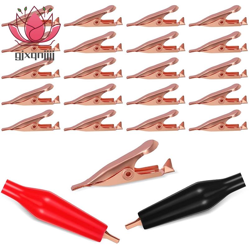 Set 20 Kẹp Cá Sấu Thử Điện 5Amp Mini Bằng Đồng Cách Nhiệt Bảo Vệ Răng