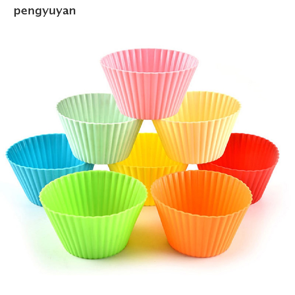 Khuôn Silicone Làm Bánh Muffin / Cupcake Hình Tròn Tiện Dụng