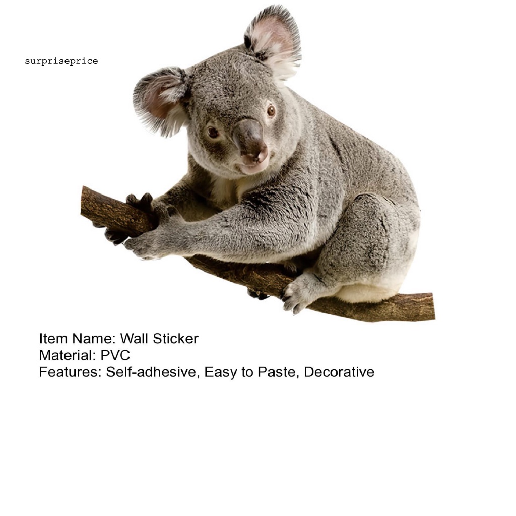 Sticker PVC Dán Tường / Cửa Sổ In Hình Gấu Koala Graffiti Chống Nước Trang Trí Phòng Bé