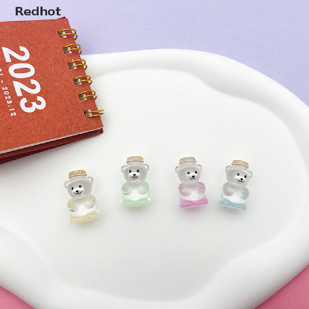 &lt; Redhot &gt; Bộ 5 Gấu Dạ Quang Trong Suốt Bằng Nhựa Resin Trang Trí Nhà Cửa / Xe Hơi Dễ Thương