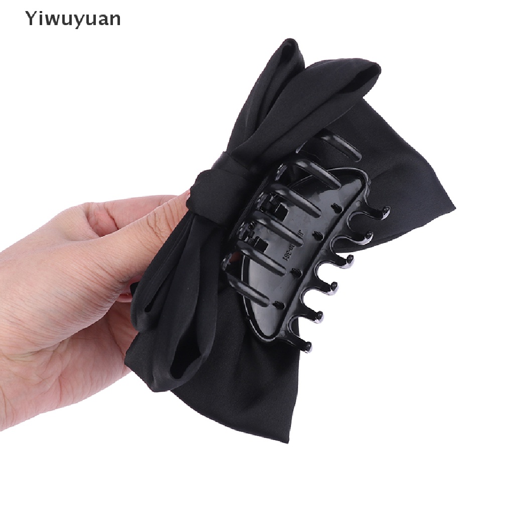 &lt; Yiwuyuan &gt; Kẹp Tóc Hình Nơ Màu Trơn Dễ Thương Dành Cho Nữ