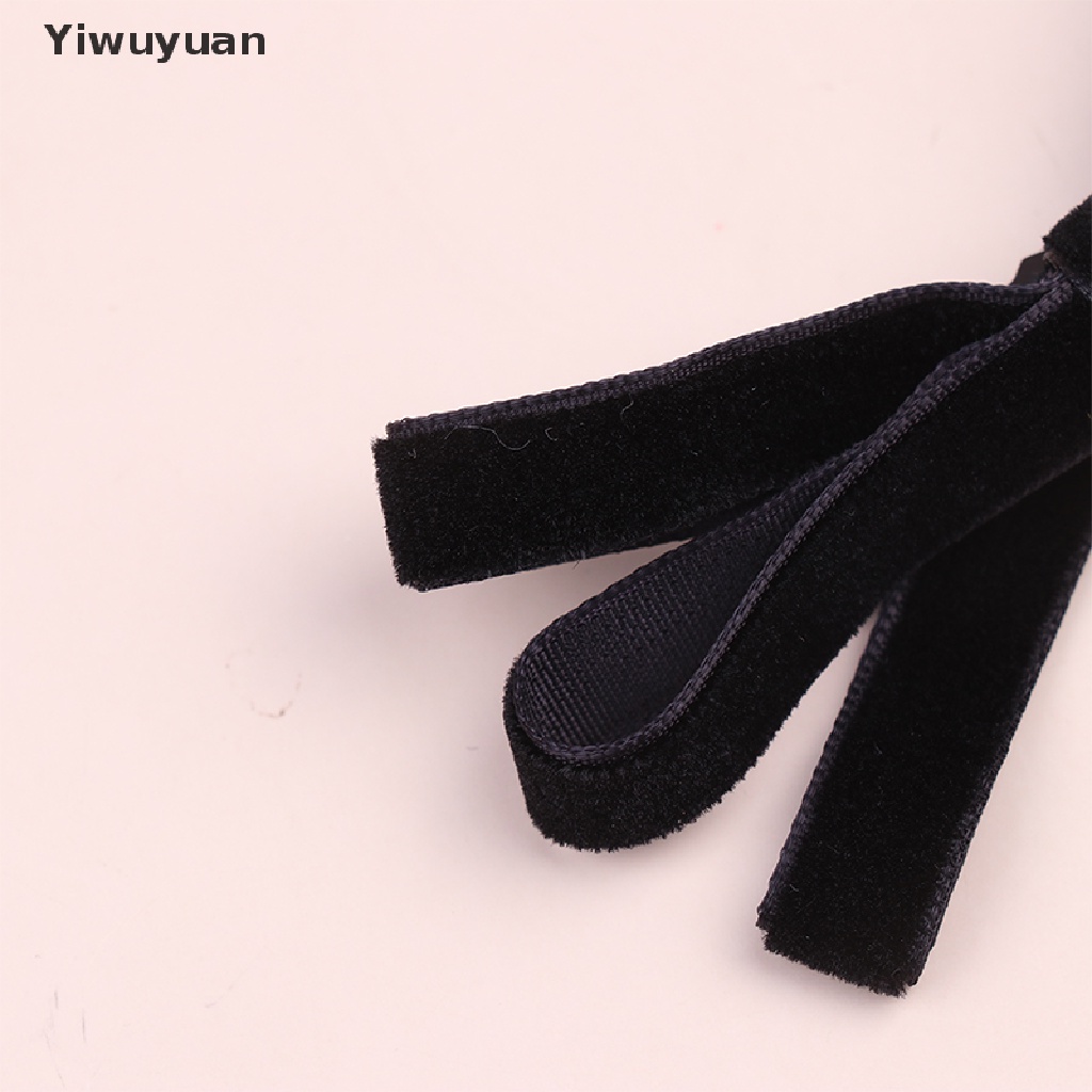 1 Kẹp Tóc Nơ Đen Đính Đá Thời Trang