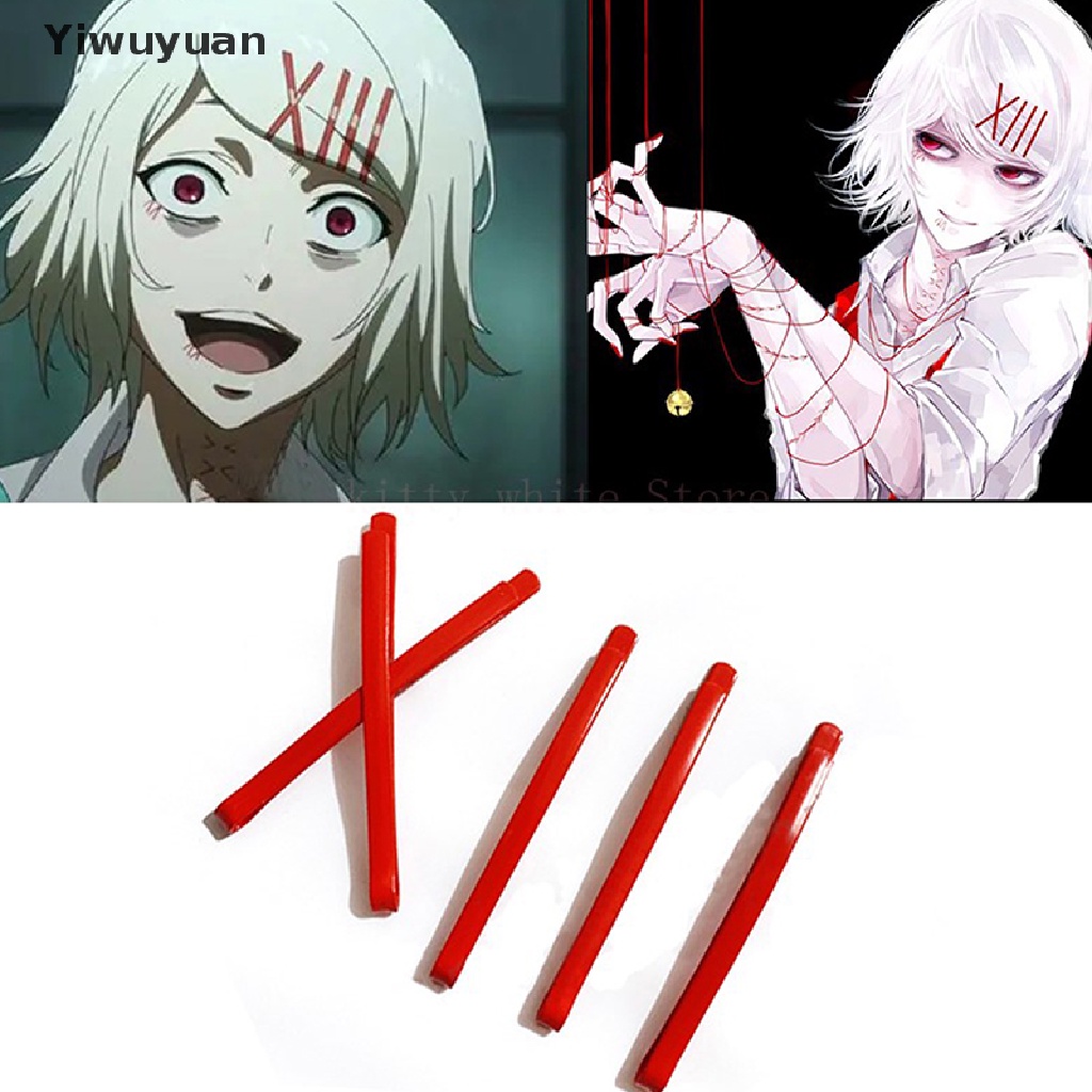 < Yiwuyuan > Set 5 Kẹp Tóc Màu Đỏ Hóa Trang Nhân Vật Juzo Suzuya Kagerou Kateyama Ayano