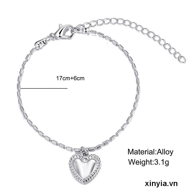 Vòng Tay Mặt Hình Trái Tim Đơn Giản Sáng Tạo Cho Nữ