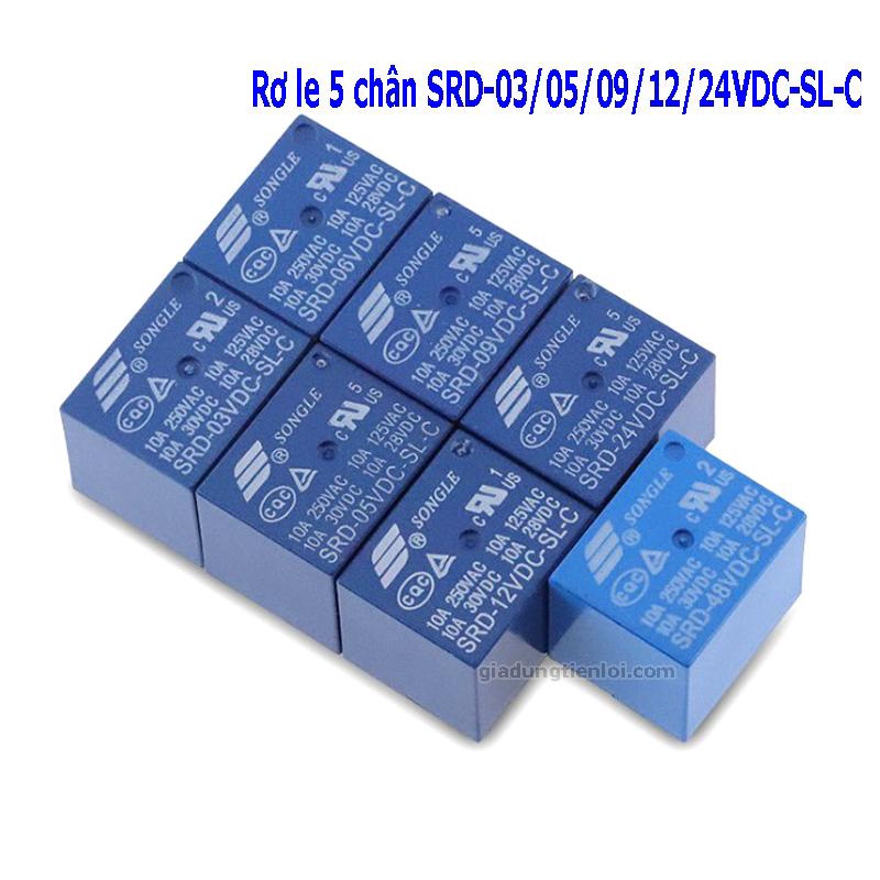 Rơ le (relay) 5 chân 4 chân (SL-A) và 5 chân (SL-C) Songle SRD