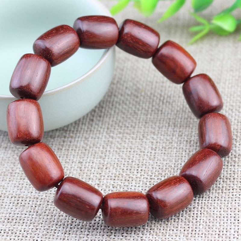 Vòng Tay Chuỗi Hạt Gỗ Đàn Hương Màu Đỏ Phong Cách Châu Phi Thời Trang Cho Nam Và Nữ