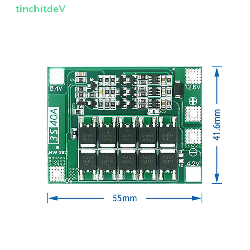 Mô Đun Bảo Vệ Động Cơ Khoan 12.6V 3S 40A Li-ion BMS Chuyên Dụng