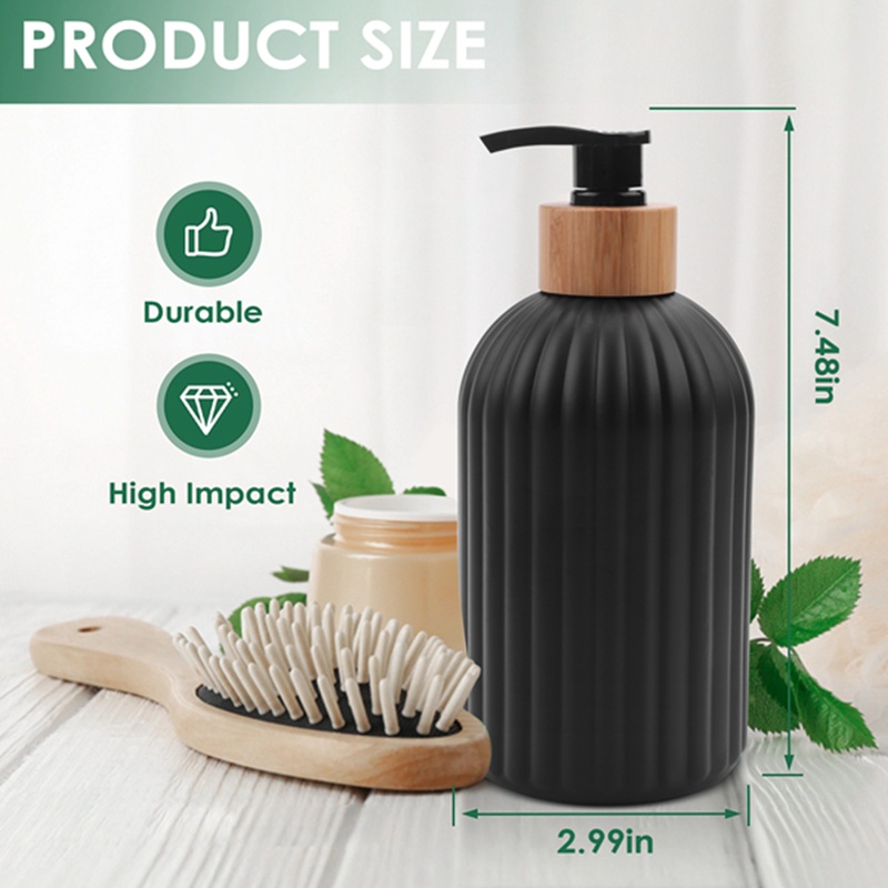 Bộ Bình Đựng Xà Phòng Thủy Tinh 14Oz Kèm 2 Khay Gỗ Dành Cho Trang Trí Nhà Bếp Phòng Tắm Nông Trại