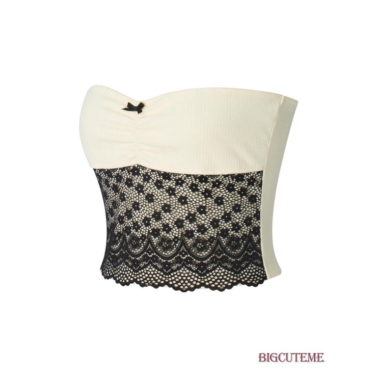 Áo Croptop Trễ Vai Phối Ren Co Giãn Phong Cách Đường Phố Thời Trang Mùa Hè Cho Nữ