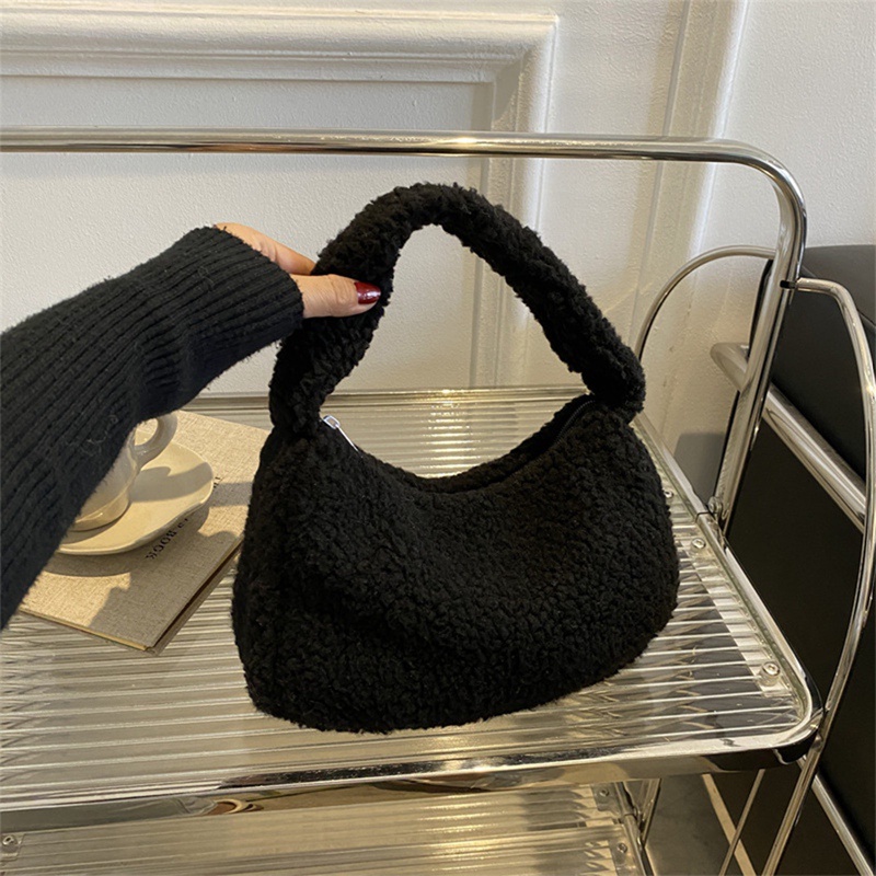 Túi Xách Lông Nhung Mềm Mại Thiết Kế Đơn Giản Thời Trang Cho Nữ