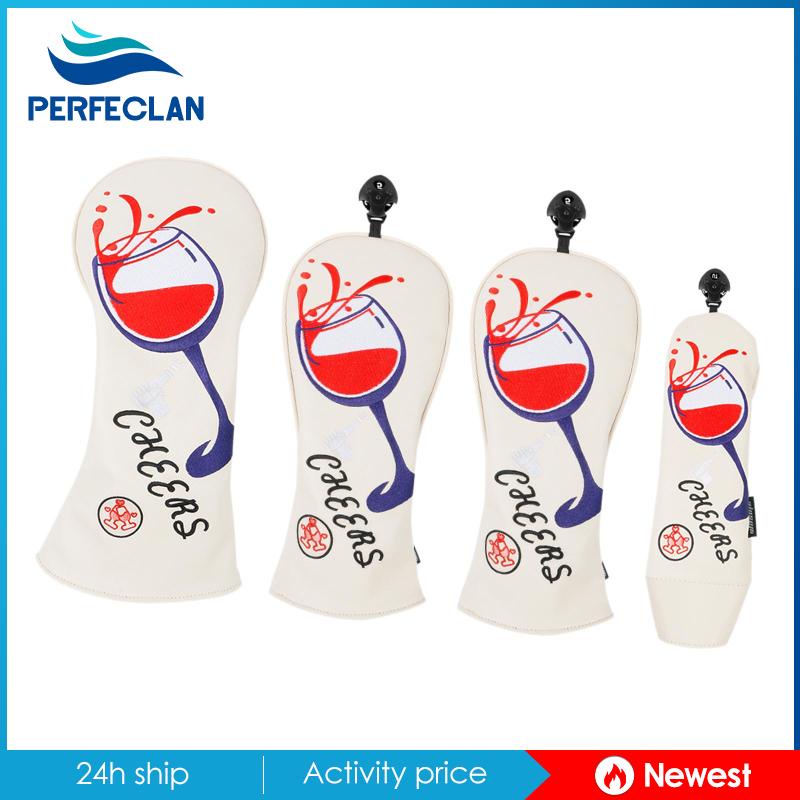 Set 4 Vỏ Bọc Đầu Gậy Đánh Golf Bằng PU Có Thể Thay Đổi Được